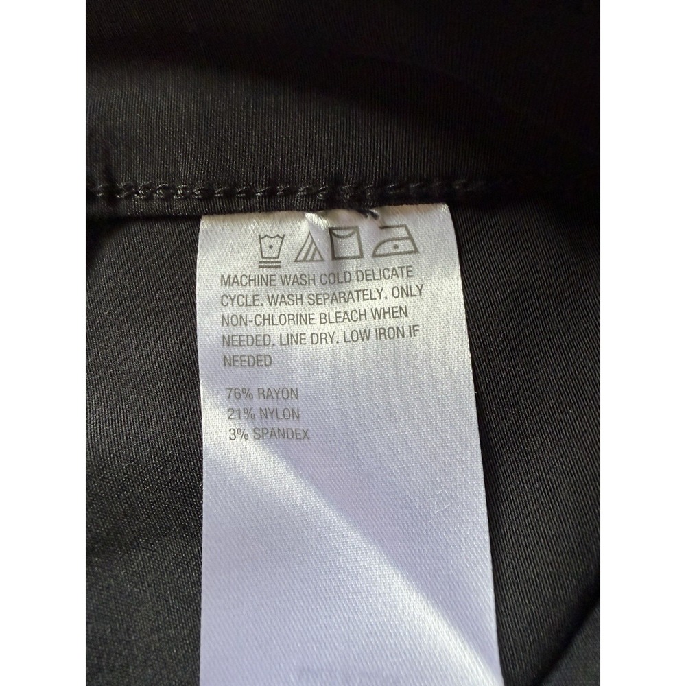 Iman Global Chic Navy Black Pull On Stretch Pants Straight Leg Womens Large NWT - Picture 4 of 7